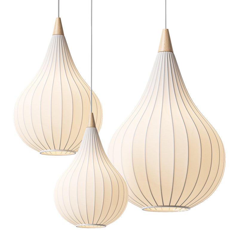 French Fabric Pendant Light Image 1