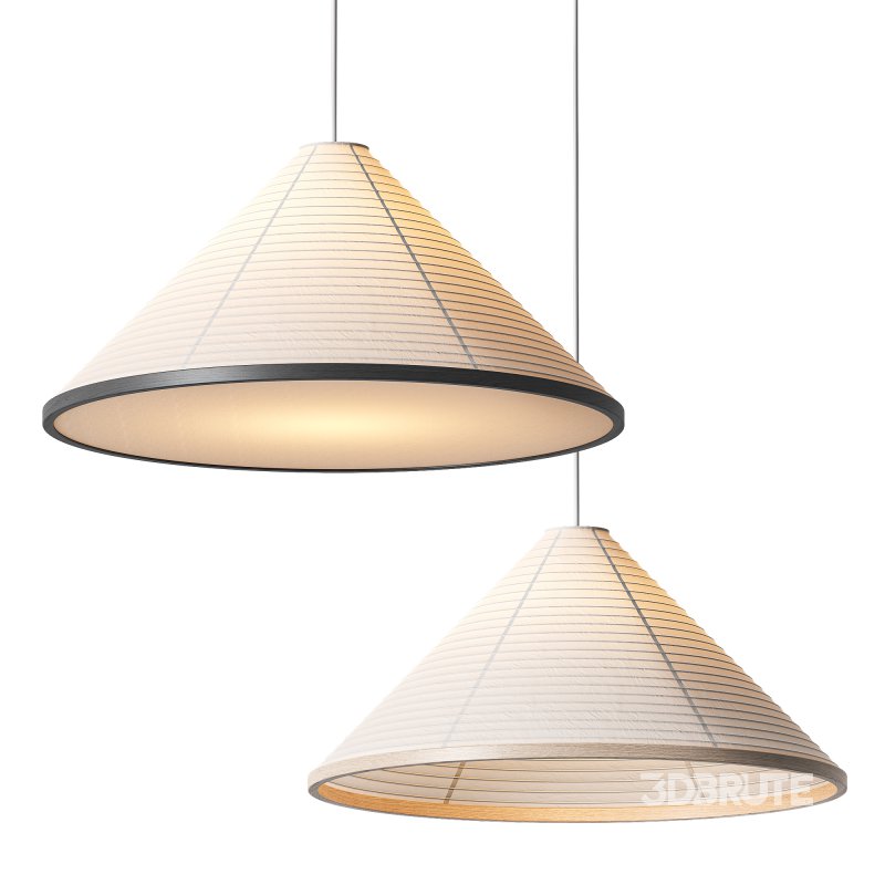 Washi Paper Pyramid Pendant Lamp Image 2