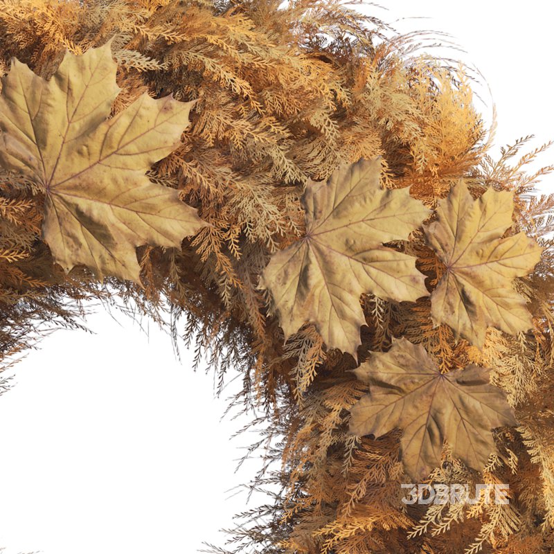 Wreath with dry leaves Image 3