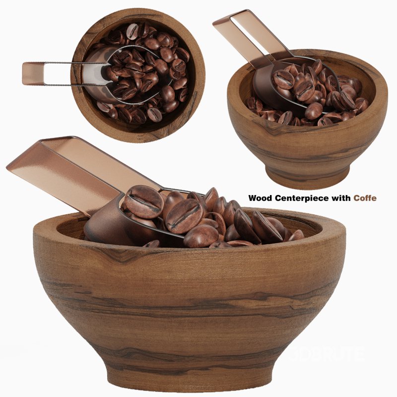 Wood Centerpiece with Coffe Image 1