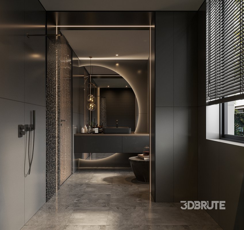 modern bathroom and bedroom Image 1