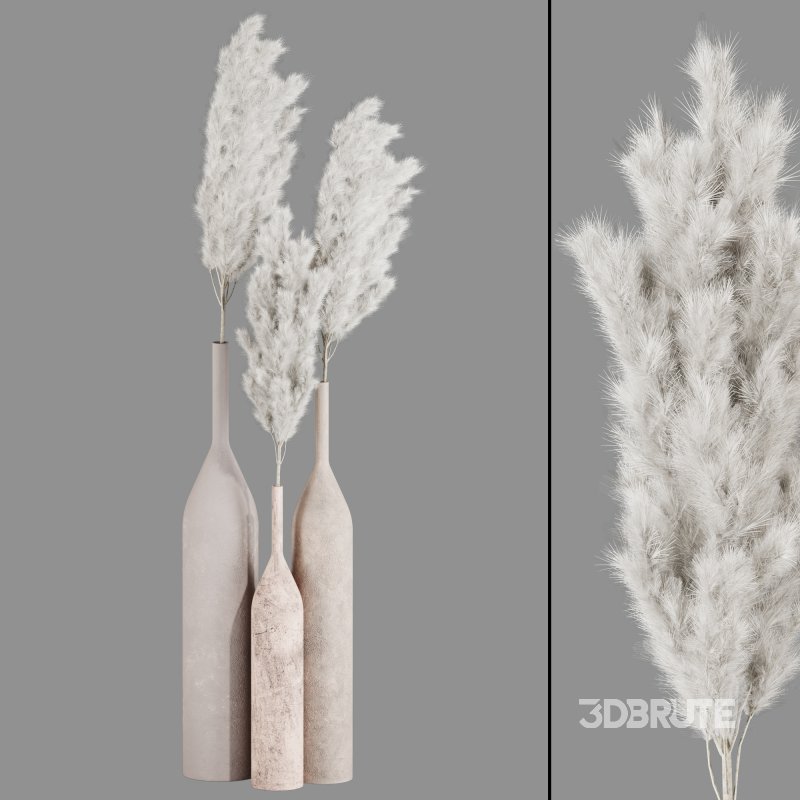 Minimal Pampas Bouquet in Pottery Pot Image 3