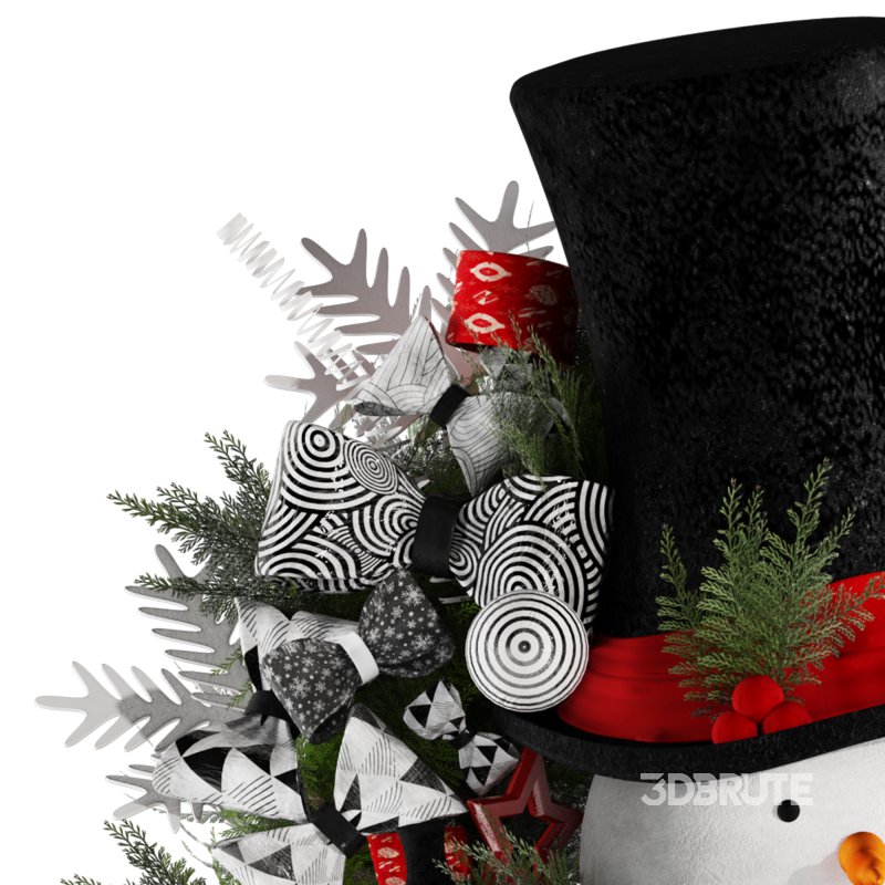 Snowman Wearth Christmas Decor Image 3