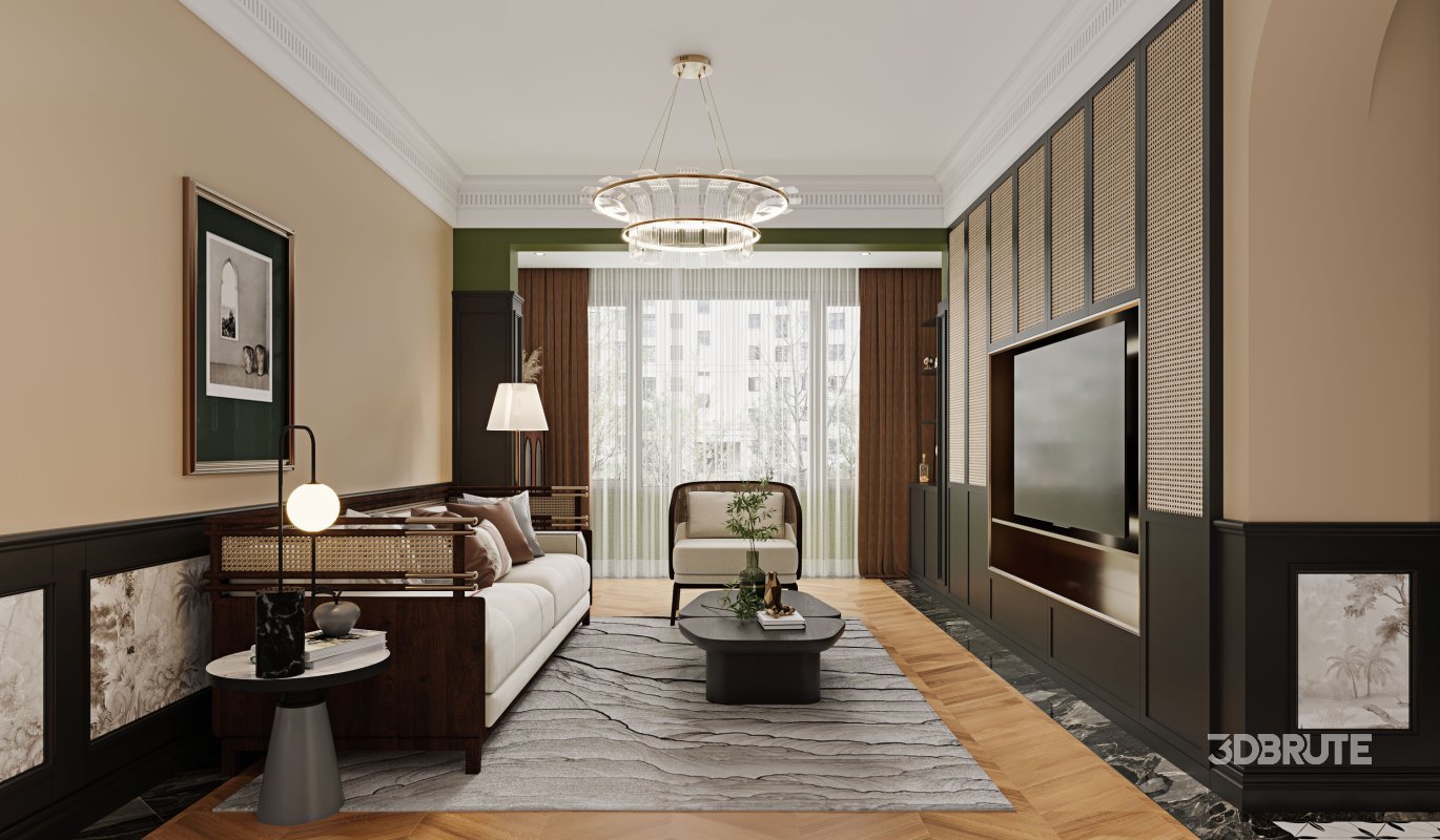 Luxurious living room and dining room Image 3