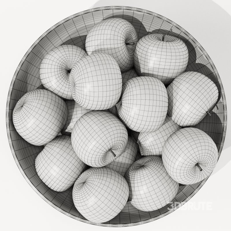 Low Wood Bowl Centerpiece with Red Apples Image 3