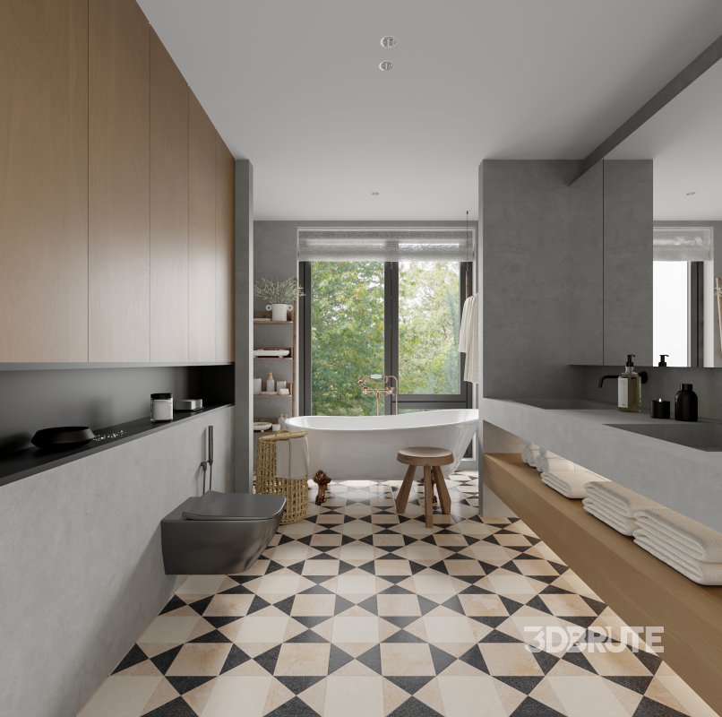 Luxurious living room and dining room bathroom Image 3