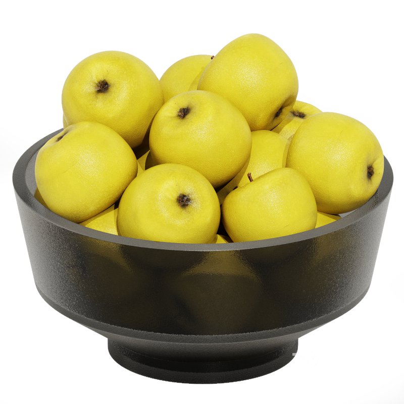 Low Glass Bowl Centerpiece with Yellow Apples Image 2