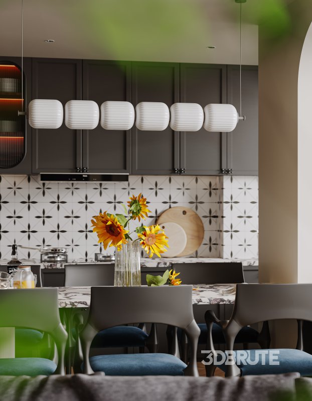 Luxurious living room and dining room kitchen Image 7