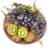 bowl of black grapes and kiwi fruit - Thumbnail 1