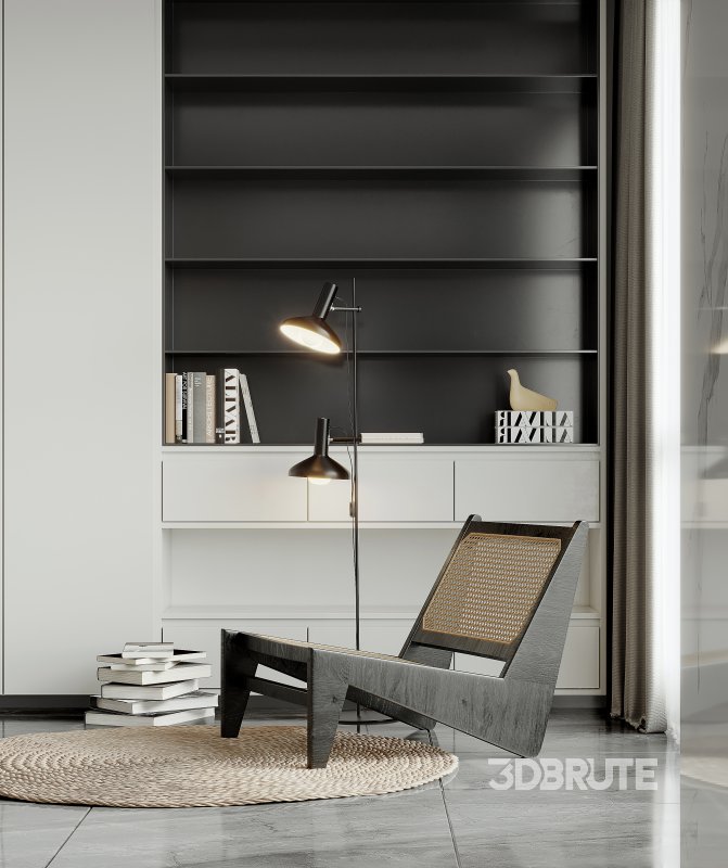 Modern living room and dining room interior scene Image 7