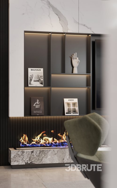 Modern living room and dining room interior scene Image 4