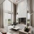 Modern living room and dining room interior scene - Thumbnail 1