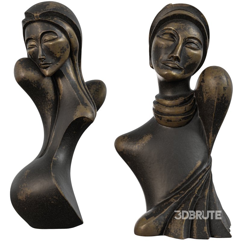Two abstract woman Statue Image 5