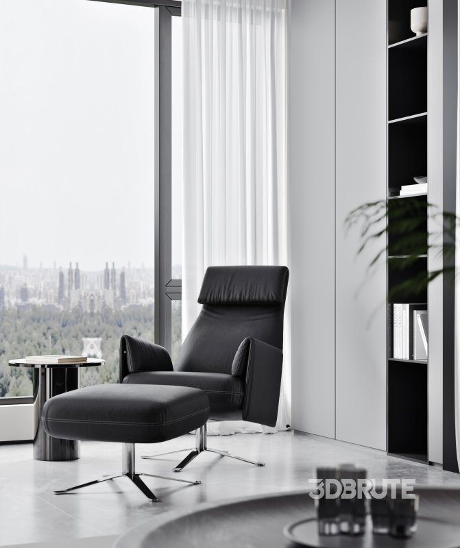 Modern living room and dining room interior scene Image 4