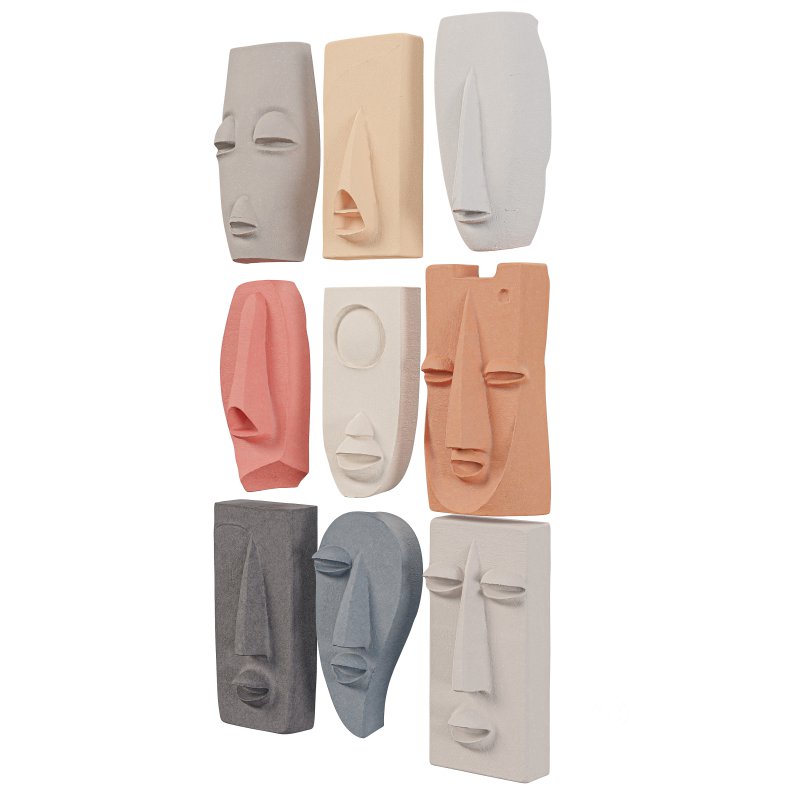 Wall Mount Abstract Tribal Mask Collection Image 1