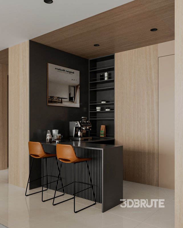 Modern living room and dining room interior scene Image 3