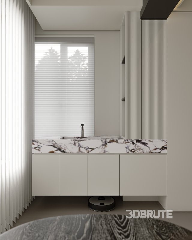 Modern living room and dining room interior scene Image 11