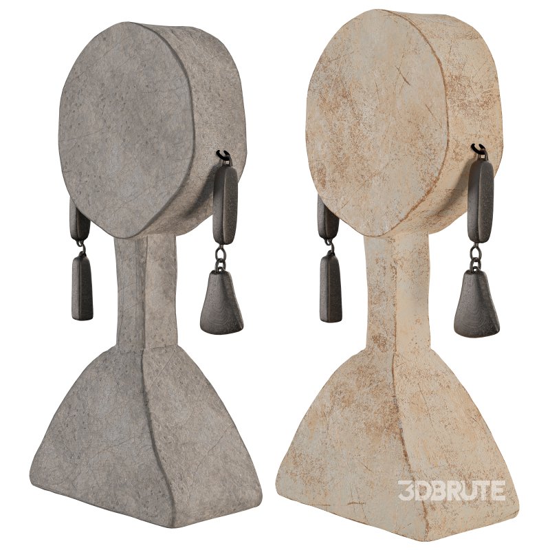 Tribal Guardian Mask Sculpture Image 3