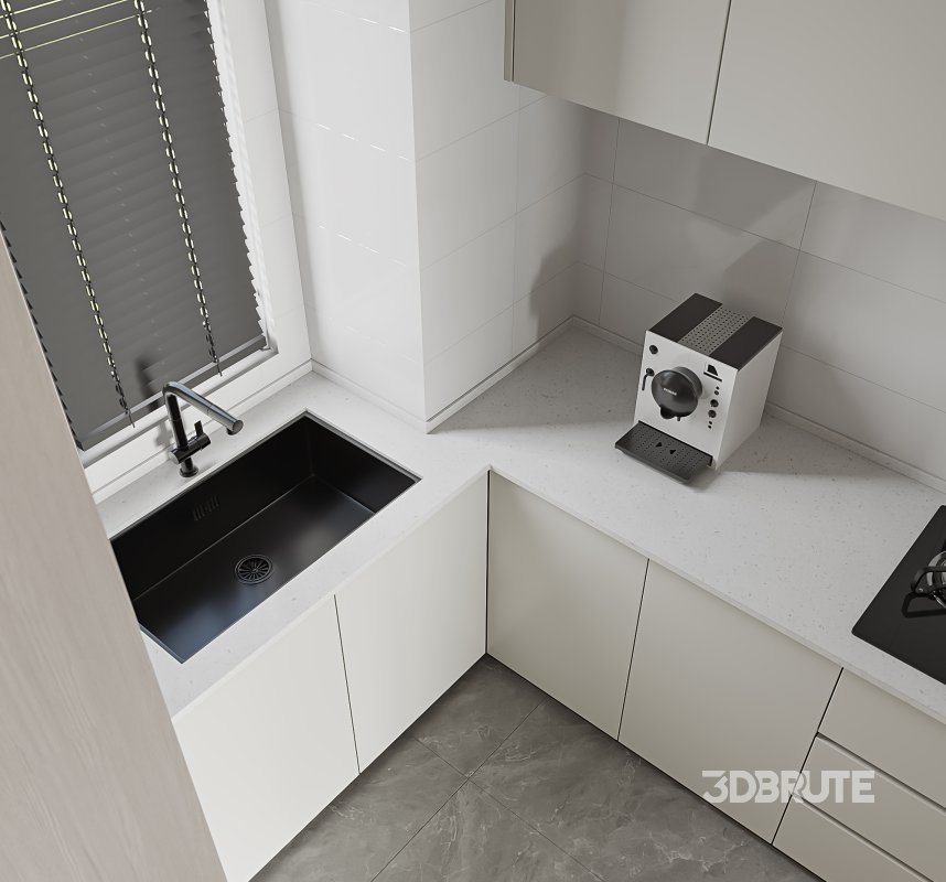 Modern living room and dining room interior scene Image 1