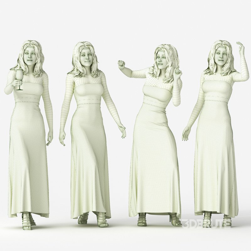 Party Woman in 04 Poses Image 5