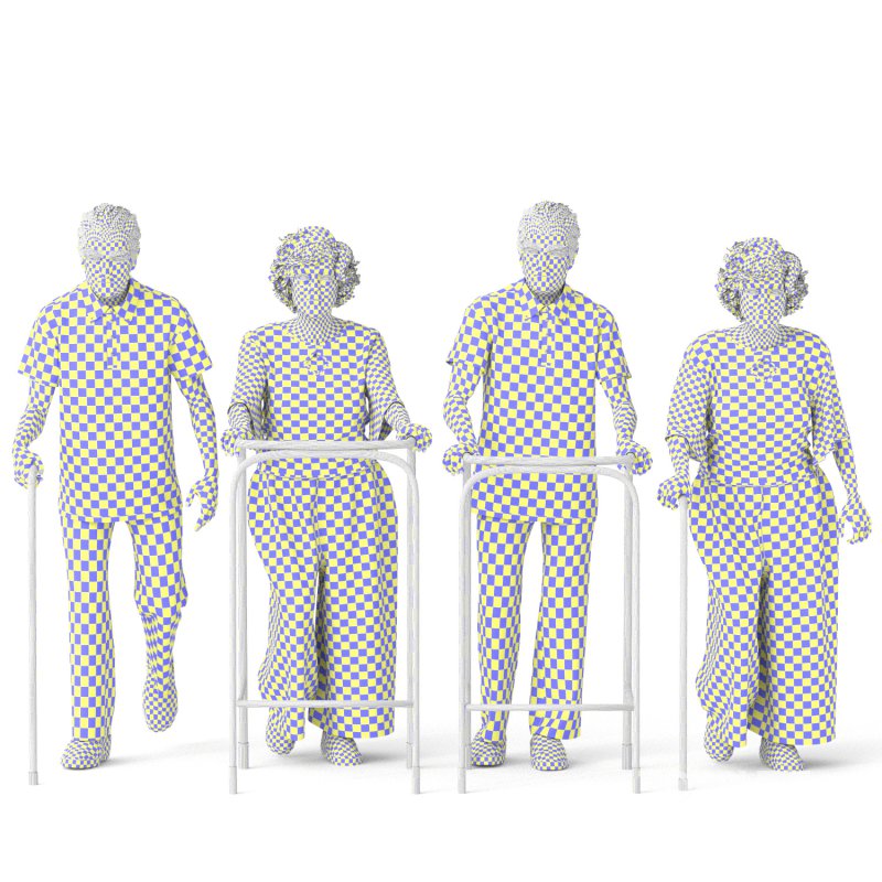 Old Man and Woman in 02 Poses Image 2