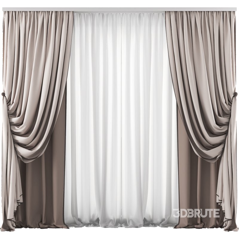 Silk and Cotton Curtain Set 79 Image 1