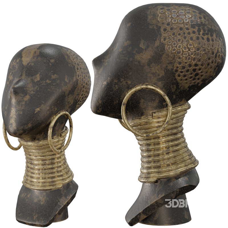 Antique African Woman Statue Image 6