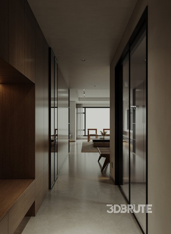 Modern living room and dining room interior scene Image 5