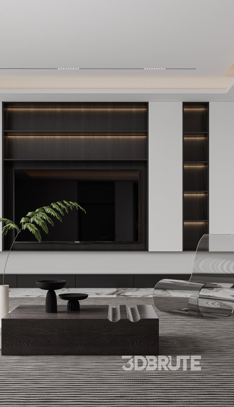Modern living room and dining room interior scene Image 3