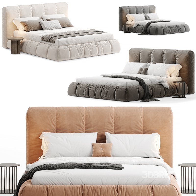 Almonzo Simple Modern Upholstered Bed Frame King By Casaspace Image 1