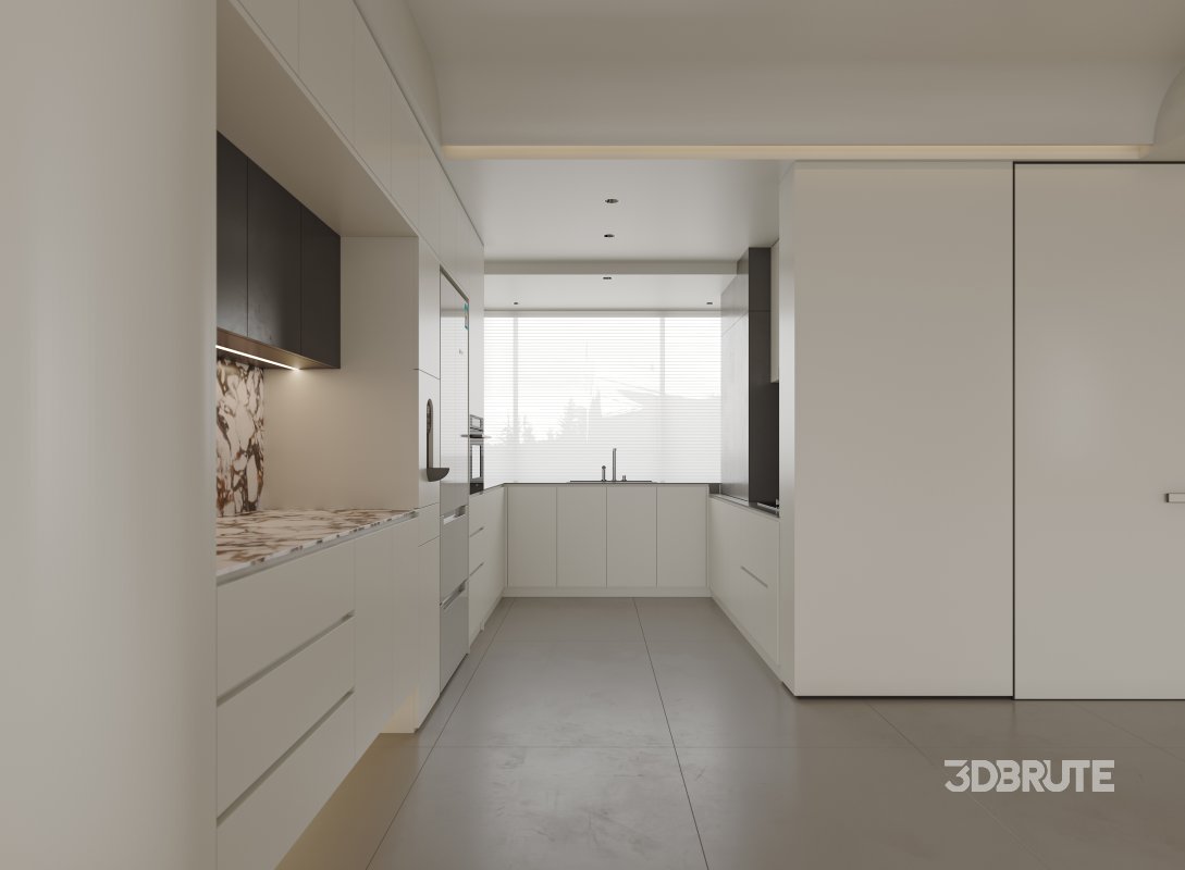 Modern living room and dining room interior scene Image 9