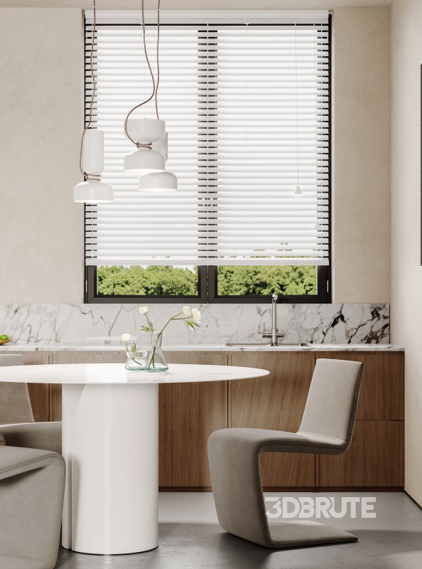 Modern living room and dining room interior scene Image 4