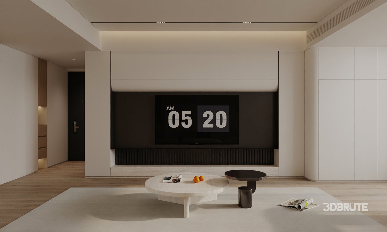 Modern living room and dining room interior scene Image 7