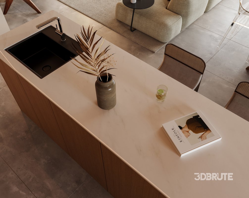 Modern living room and dining room interior scene Image 4