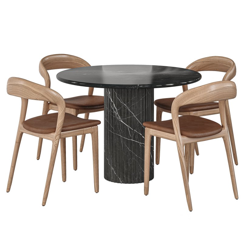 Amare Dining Chair and Oranda Round Dining Table-Fourhands Image 2