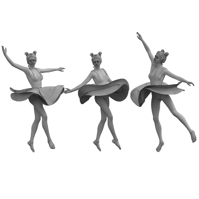 ballerina girl in 3 poses Image 3