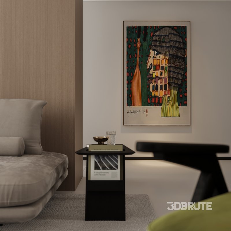 Modern living room and dining room interior scene Image 7