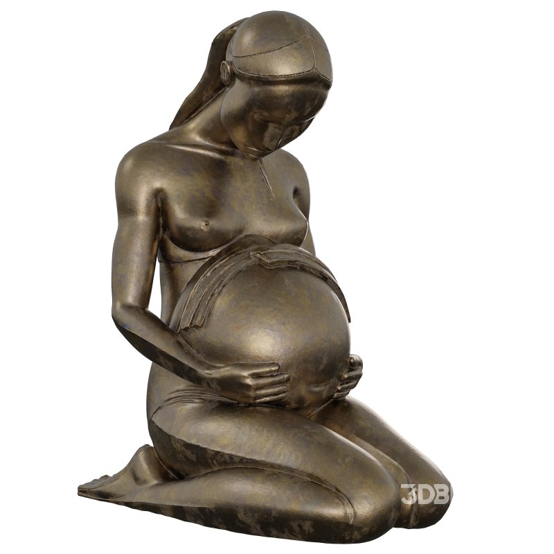 Antique Pregnant Mothers Embrace Image 3