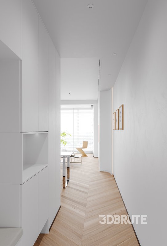 Modern living room and dining room interior scene Image 2