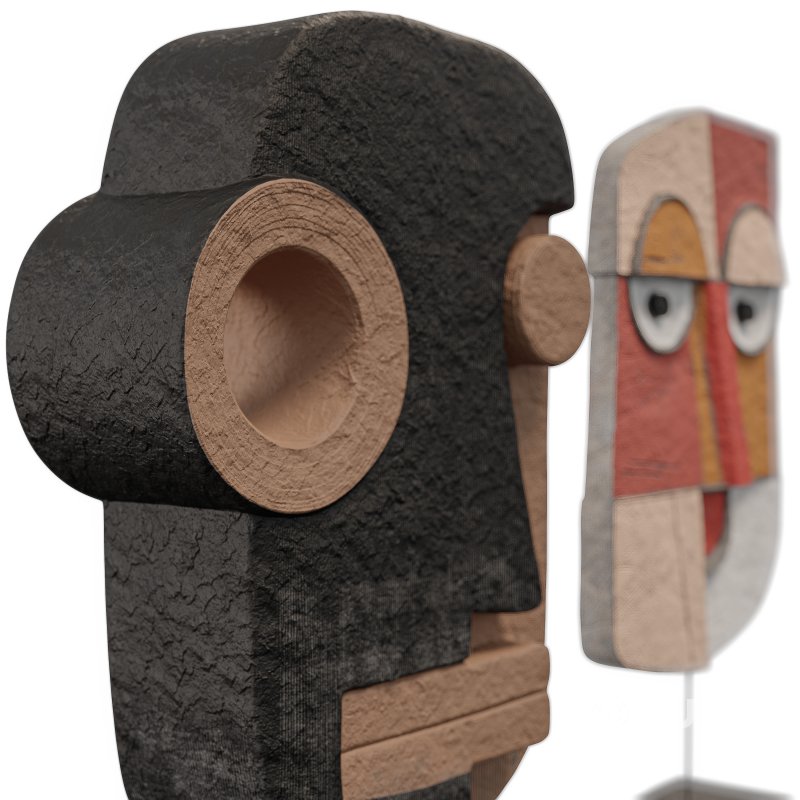 Abstract Tribal Mask Sculpture Image 1