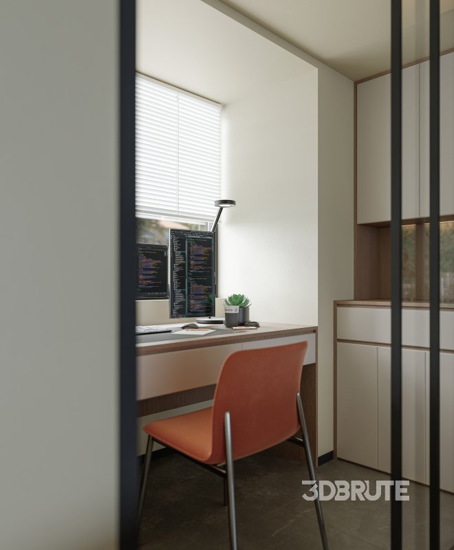 Modern living room and dining room interior scene Image 9