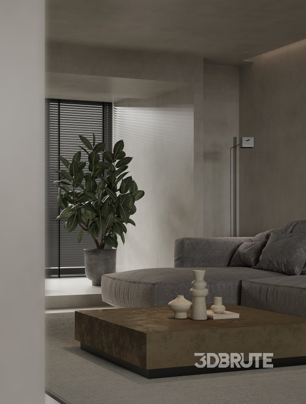 Modern living room and dining room interior scene Image 7