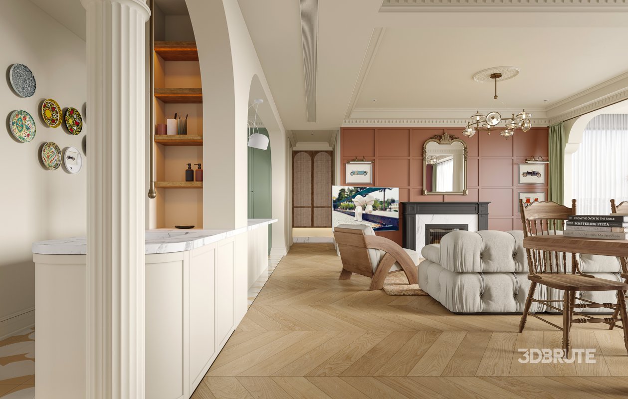 Eclectic living and dining room interior Image 6