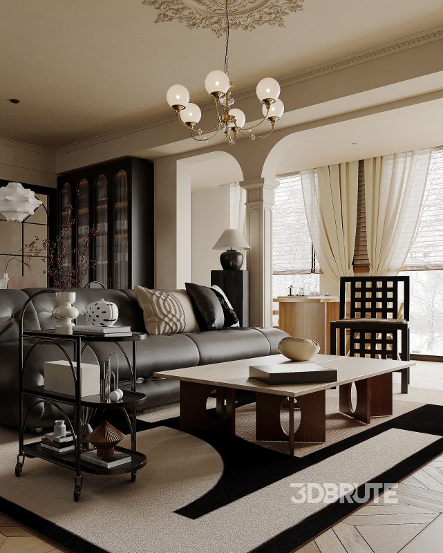 Luxurious living room and dining room Image 6