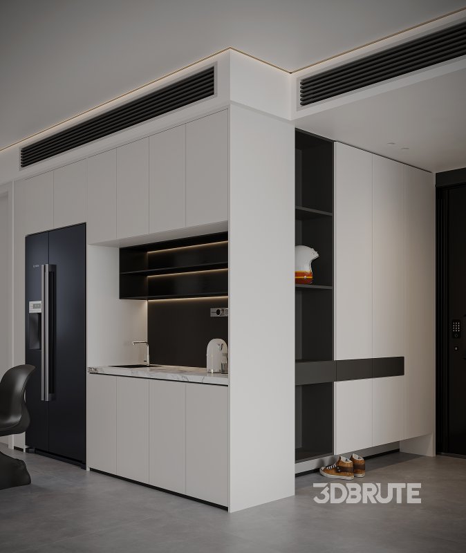 Modern living room and dining room interior scene Image 3