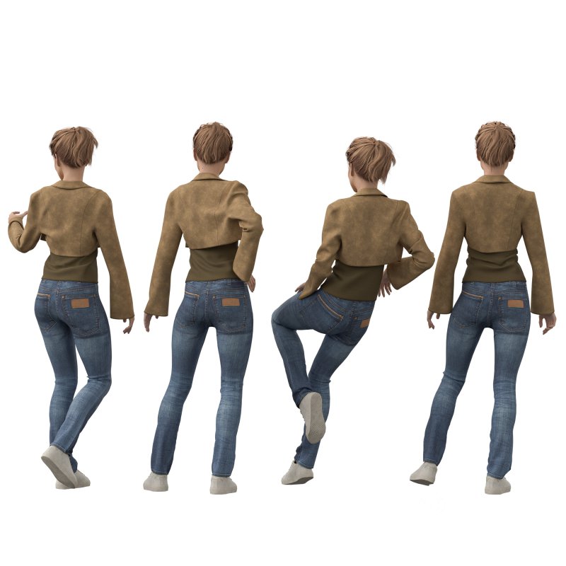 casual woman with Leather Jacket Image 3