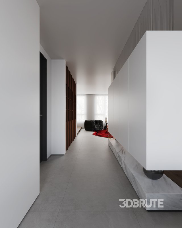 Modern living room and dining room interior scene Image 7