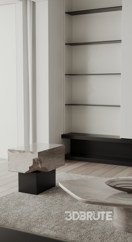 Modern living room and dining room interior scene Image 4