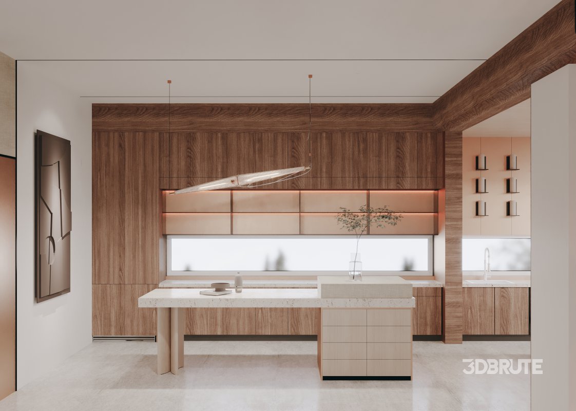 Modern living room and dining room interior scene Image 6