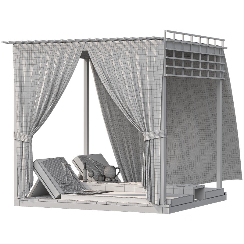 Relaxing Canopy – Modern Outdoor Lounge 3D Scene Image 1